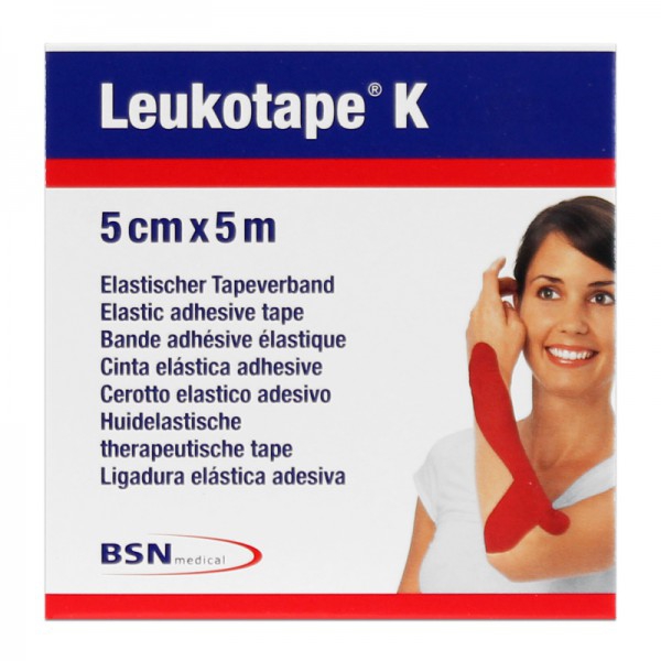 Leukotape K Cinta Elástica Adhesiva 5 cm x 5 metros: Color Rojo